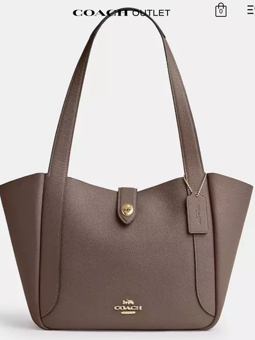 Coach Hadley Turnlock Tote in Taupe